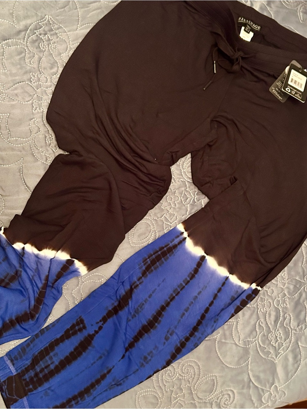 PJ salvage Black & Blue Tie-Dye Lounge Pants